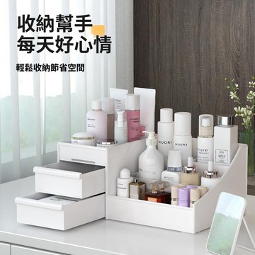 "桌面置物盒 大容量 化妝品收納盒 美妝收納 口紅盒 收納盒 收納箱 保養品收納 美妝箱 化妝箱 居家收納 浴室收
"
