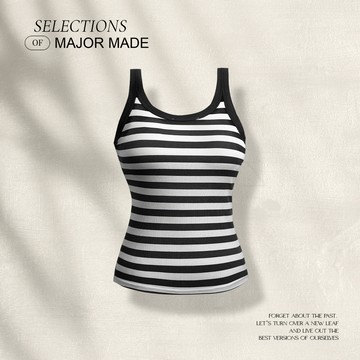 經典條紋圓領背心