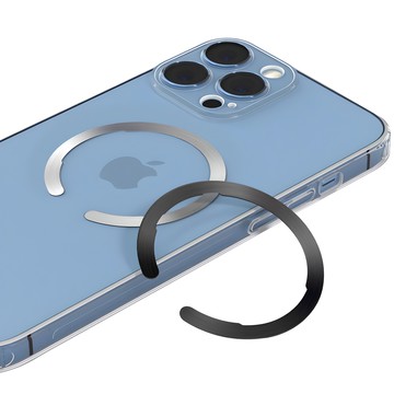 Jupazip 全機型 MagSafe 兼容 M-Plate 金屬環磁吸貼片 2入組  1套  黑色  銀色