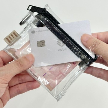 理理 liil - 雙拉鍊透明卡包-夜空黑 (單入)