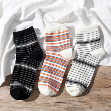 3雙裝 日系可愛條紋襪少女短筒運動襪子中筒男女士百搭情侶潮流襪