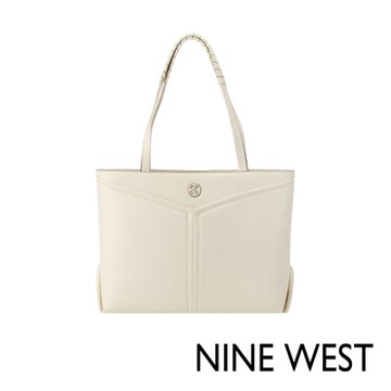 NINE WEST ERINA 幾何縫衍托特包-奶油白(147023)