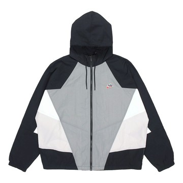 Nike Patchwork Contrast Windproof Woven Hooded Jacket For Men Grey Gray