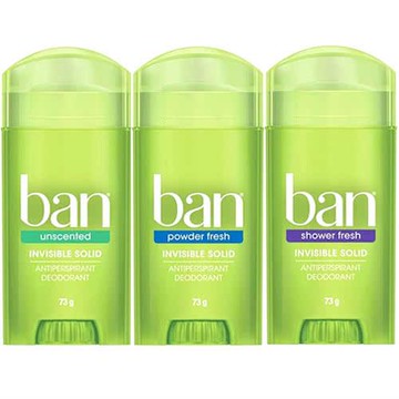 加拿大【ban】清新體香膏-沐浴清香/爽身粉香/不含香精(2.6oz/73g)*6