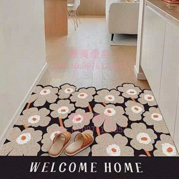 門墊簡約現代家用絲圈地墊入戶防滑墊玄關進門蹭土墊可裁剪地墊【聚寶屋】