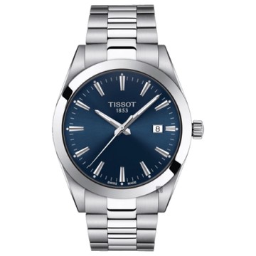 TISSOT 天梭 官方授權 Gentleman 紳士石英手錶 雙12購物節 送禮首選-藍/40mm T1274101104100