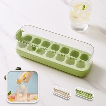 Reddot紅點生活 高質一體式密封按壓倒冰盒-14格(新創零接觸倒冰)