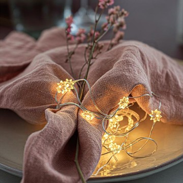 丹麥 璀燦耶誕 雪花串燈 3.9m 電池式