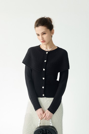 斗篷感造型針織外罩