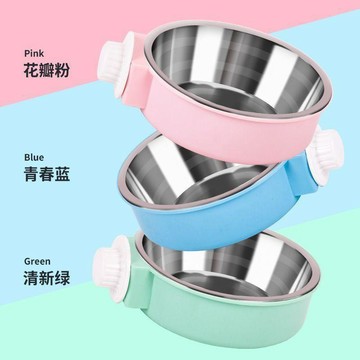 【48時熱賣】寵物狗狗用品固定掛籠狗碗貓碗食盆不鏽鋼貓糧盆單碗懸掛式喝水碗