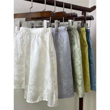 30姆米真絲花蘿休閑短褲女士高端絲綢寬松百搭顯瘦100桑蠶絲5分褲