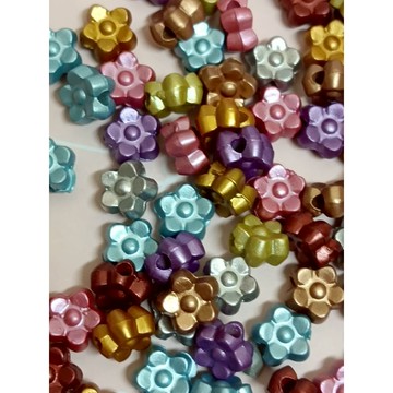 現貨（50顆混色）珠光色梅花型7mm隔珠diy配件