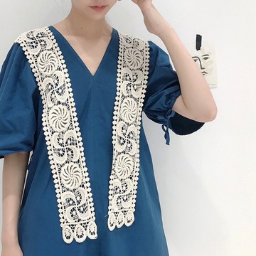 假領子襯衫領片-蕾絲勾花鏤空披肩女裝配件5色74ac11【獨家進口】【米蘭精品】