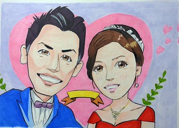 麥克筆似顏繪 / 客製化Q版人像 / 17.8 x 25.9cm