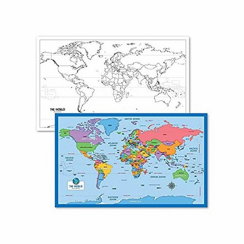 2パック X13 空白の世界地図アウトラインポスター シンプルな世界地図 子供用 ブランク ラミネート 18 X 29インチ 通販 Lineポイント最大0 5 Get Lineショッピング