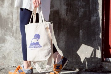 Deerhorn design / 鹿角 富士山 帆布包 側背 藍色 紅色