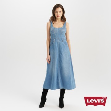 Levi s 女款 吊帶裙 小洋裝 牛仔裙 牛仔吊帶裙 水鑽設計 熱賣單品