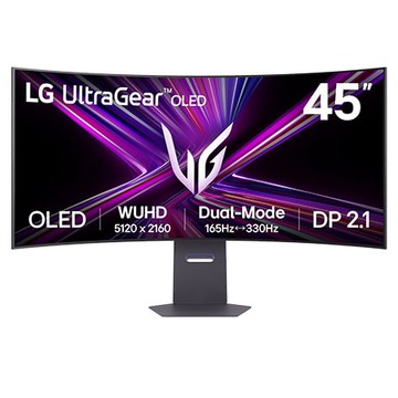 45" UltraGear™ 21:9 OLED 曲面雙模式專業電競螢幕(WUHD 165Hz ↔ WFHD 330Hz/ 10W喇叭) - 45GX950A-B