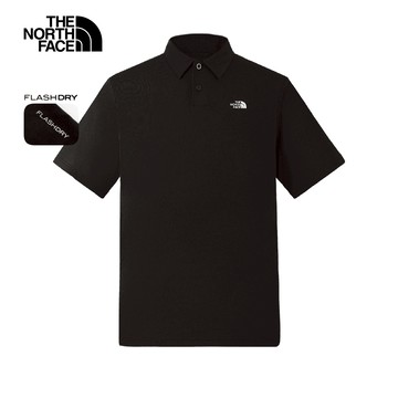 The North Face北面男款黑色吸濕排汗POLO衫｜8EY5JK3