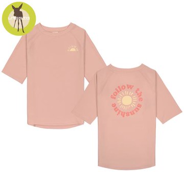 德國LASSIG-幼童抗UV短袖泳裝上衣-裸粉豔陽(適合3-6Y)