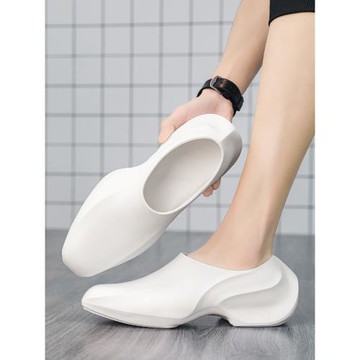 2023新款港風休閑男鞋松糕軟底EVA踩屎感厚底洞洞鞋運動減震男款