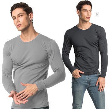 MI MI LEO 台灣製 厚刷毛保暖衣2件組  XL  深灰色+淺灰色