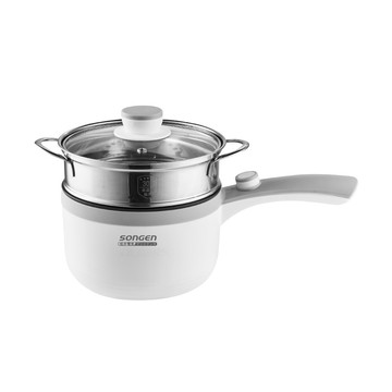 免運 日本songen松井 多功能陶瓷電煮鍋/蒸煮鍋/料理鍋1.5l(附不鏽鋼蒸籠) sg-d723