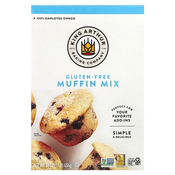 King Arthur Baking Company, 無麩質瑪芬蛋糕預拌粉，16盎司（454克）