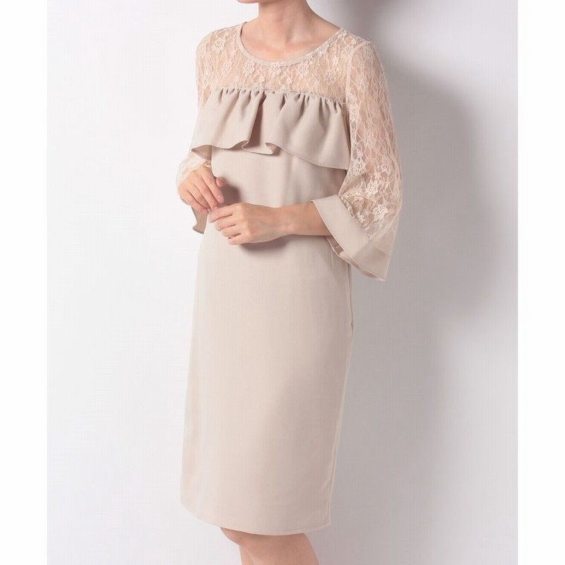 サリア 袖透けレース胸フリルワンピース 通販 Lineポイント最大0 5 Get Lineショッピング