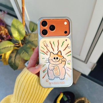 鎏金發財貓 magsafe磁吸 小羊皮 手機殼 適用iPhone 17 16 15 14 Pro Max 13 防摔殼