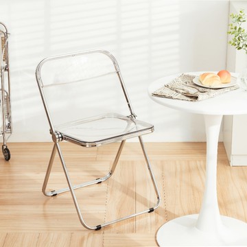 威瑪索 透明壓克力摺疊餐椅 休閒椅 IG打卡網美椅