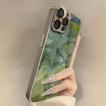 晕染纹理绿 蘋果手机壳新款手機保護套iPhone 16 15 14 13 12 11 Promax XR XS 8 7p