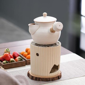 圍聚圍爐煮茶酒精碳爐家用戶外陶瓷罐罐烤奶干燒側把壺溫酒大容量