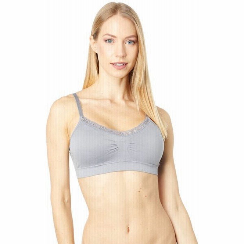 ジョイブラ Joy Bra レディース ブラジャーのみ Vネック インナー 下着 V Neck With Lace Trim Medium Gray 通販 Lineポイント最大0 5 Get Lineショッピング