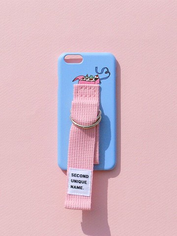 Cute Illustration Iphone Case [Light Blue]