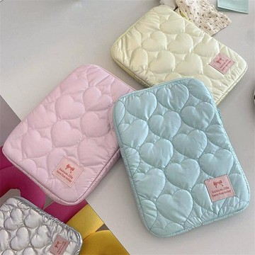 韓版甜美愛心加棉多色馬卡龍11英寸14英寸15.6英寸電腦包