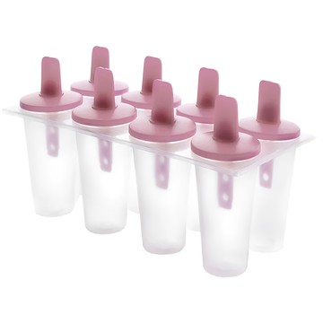 ibili 八格冰棒模 PP塑料 適用冷藏冷凍 總長19.7cm  粉紅色  1個