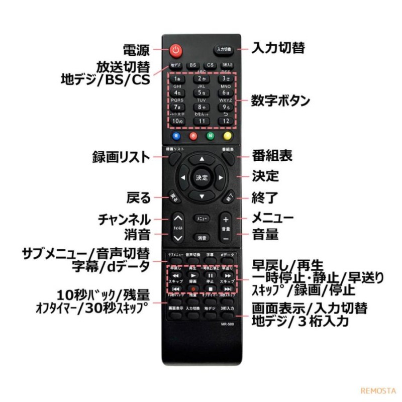 マクスゼン テレビ リモコン MR-500 03シリーズ J24SK03 J32SK03