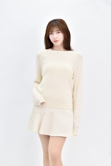(S) basic chic 杏色針織長袖上衣