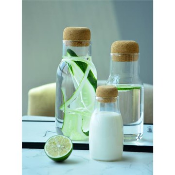 日式軟木塞玻璃瓶高顏值耐高溫冷泡瓶冷萃咖啡瓶家用透明果汁瓶子