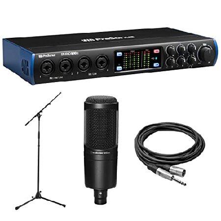 PreSonus Studio 1810c 18×8 USB Type-C Audio MIDI Interface   Audio-Technica AT2020 Cardioid Condenser Microphone Bundle