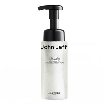 John Jeff 水楊酸潔面慕斯洗面奶 洗臉摩絲潔面乳 控油清潔淨化毛孔污垢 150g