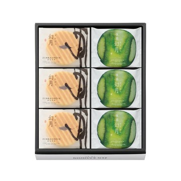 然花抄院 【綜合幻月12入禮盒】 日式和菓子 日本甜點(原味幻月x6+抹茶幻月x6)