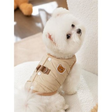 寵物狗狗V領牽引馬甲秋冬季保暖加厚衣服比熊泰迪博美小型幼犬衣