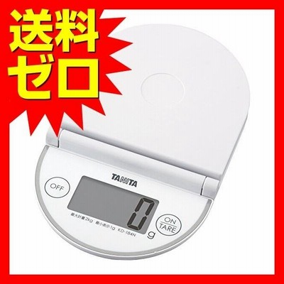 タニタ デジタルクッキングスケール 2kg 立て置き収納可能 ホワイト KD-184N-WH