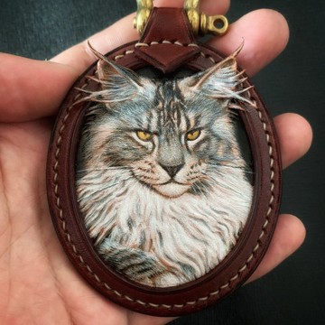 【訂做】我的寵物 寵物雕刻鑰匙圈 皮革雕刻 狗 貓 寵物畫像 皮革畫鑰匙圈 寵物皮革鑰匙圈 寵物畫像