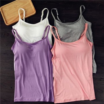 吊帶背心女士一體式BraTop帶胸墊打底內衣無鋼圈瑜伽運動文胸上衣