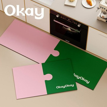 ✨臺灣熱賣✨okay拼圖樂隊廚房地墊 吸水 吸油 防滑耐髒腳墊 高級感百搭簡約地墊子
