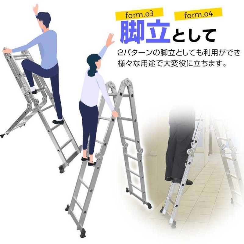 ⚫️⚫️脚立、平行になる。3パターンの梯子、少し重いです。