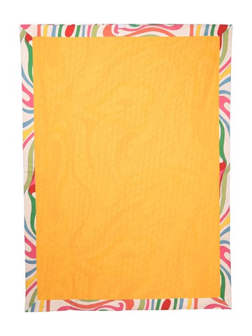 PUCCI Junior - monogram-jacquard contrast-border towel - kids - Cotton/Polyamide - One Size - Orange